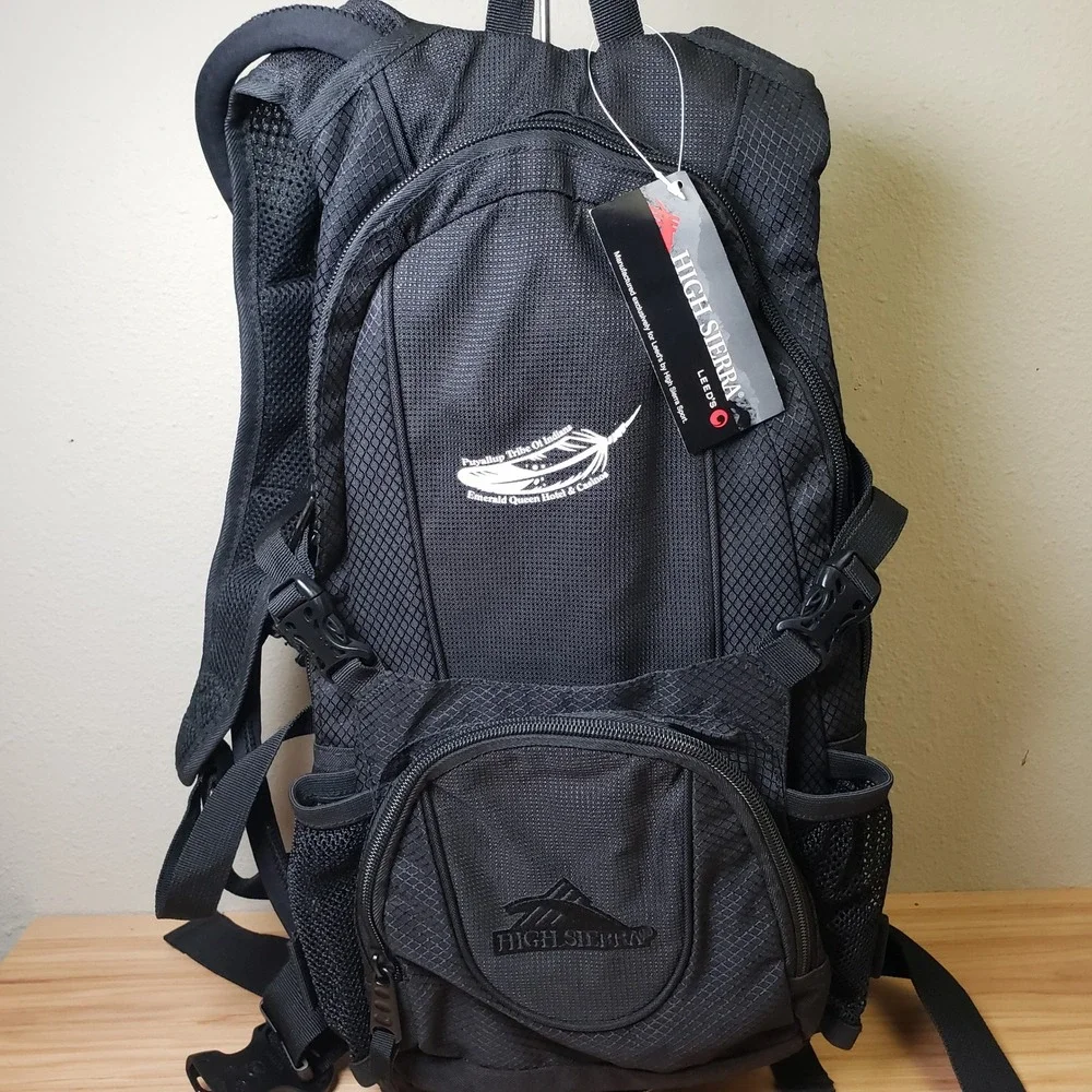 High Sierra For Leed's‎ Hydration H20 Backpack Black Hiking Camping Outdoor NWT